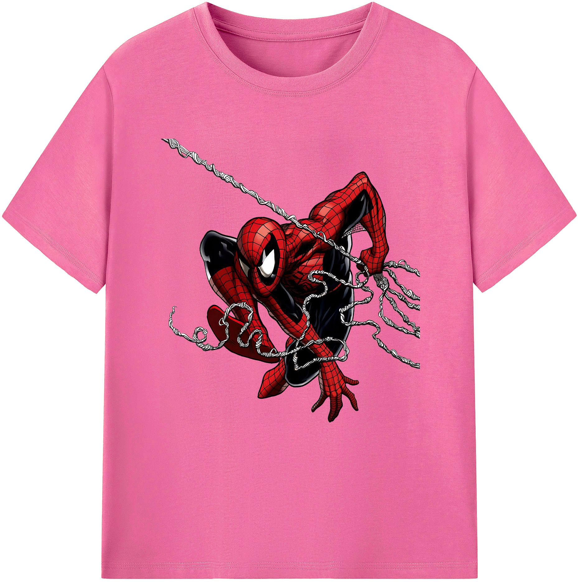 （画像用） Spider Man スパイダーマン レディースカジュアルプリントTシャツ（綿100％）